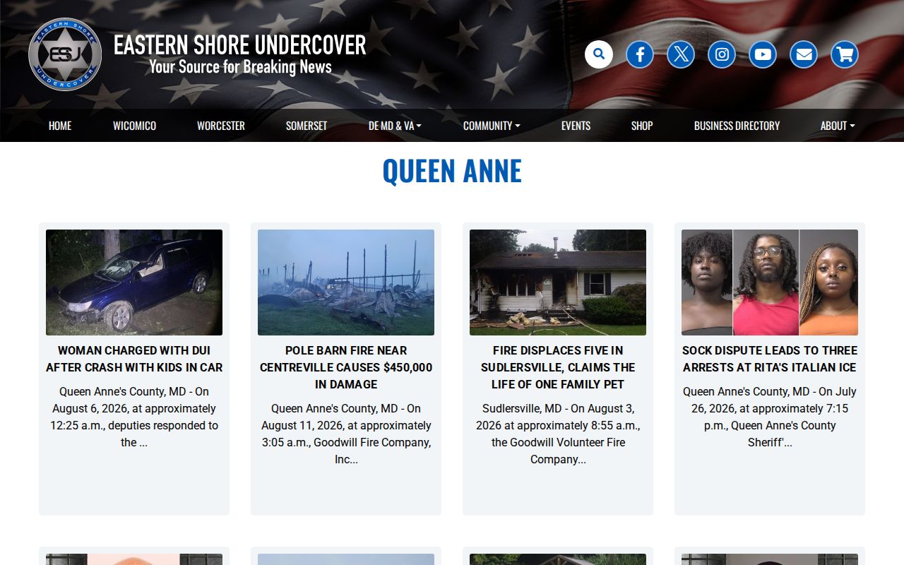 Queen Anne’s County arrest news section